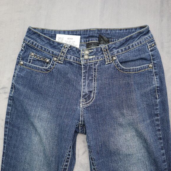 VSH Pants Womens 8 Blue Mid Rise Bootcut Flat Front Button Zip Denim Jeans - Picture 9 of 16